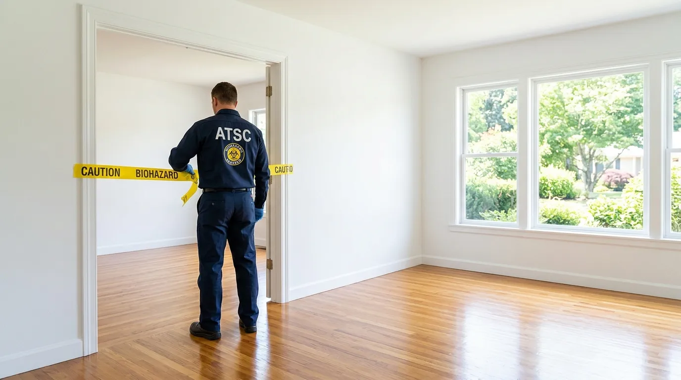 Certified biohazard cleanup crew performing Trauma Scene Cleanup in Haledon